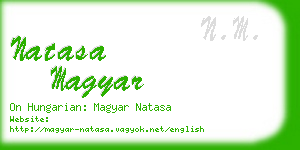 natasa magyar business card